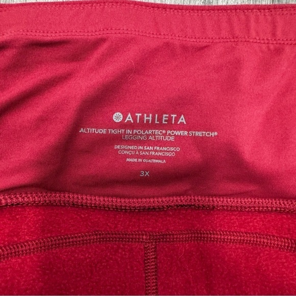 Athleta Altitude Tight in Polartec Power Stretch Red SZ 3X - Picture 5 of 16